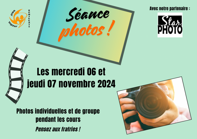 Image de l'actu 'Séances photo les mercredi 6 et jeudi 7 novembre 2024'